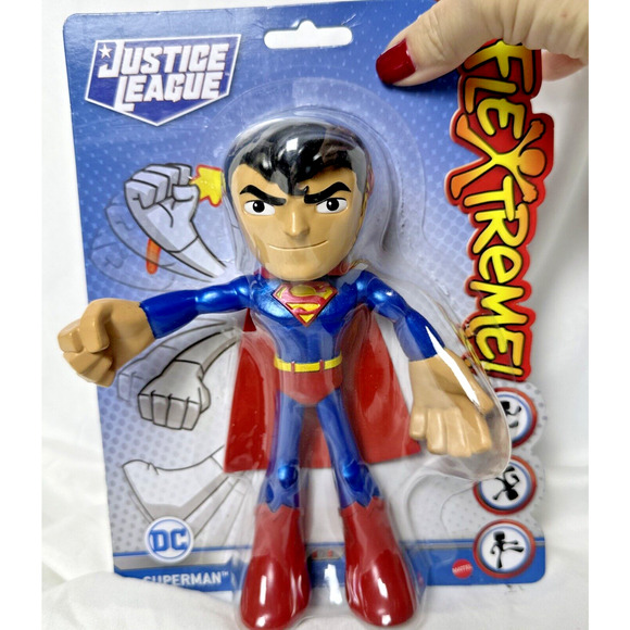 Justice‎ League DC Flextreme! Superman 7" Bendable Figure Mattel New NIB Sealed - Picture 1 of 7